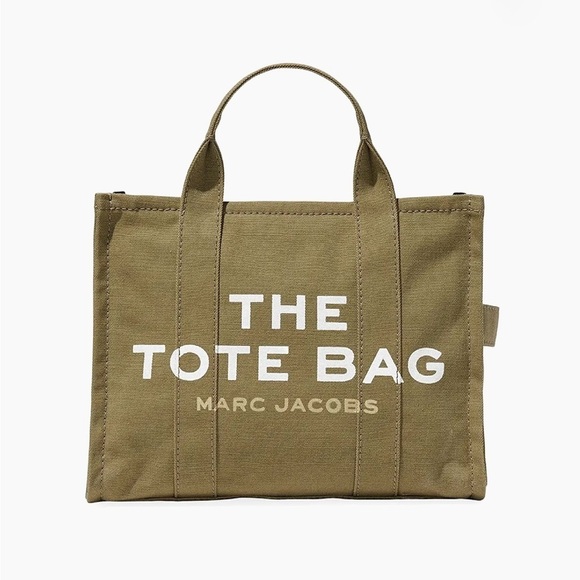 Marc Jacobs “The Tote Bag” Canvas Crossbody Tote Khaki Slate Green - Picture 7 of 8